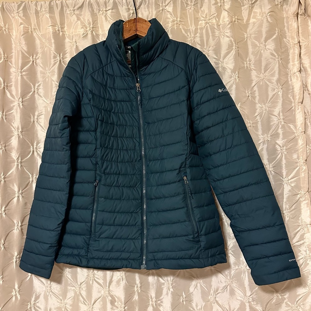Columbia Green Puffer Jacket Lightweight Warmth